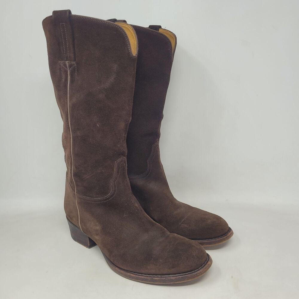 Ralph Lauren Purple Label Boots 6.5B Brown Suede Western Cowboy Equestrian